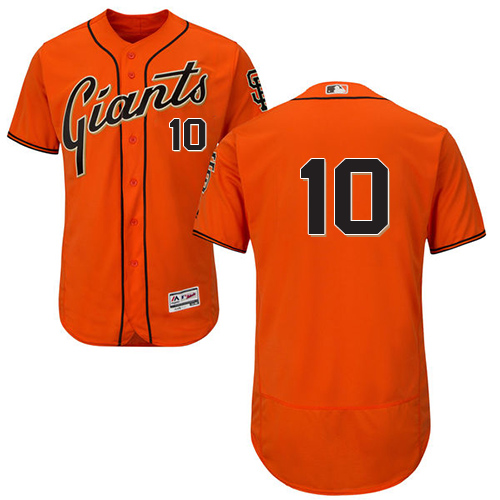 Giants #10 Evan Longoria Orange Flexbase Authentic Collection Stitched MLB Jersey